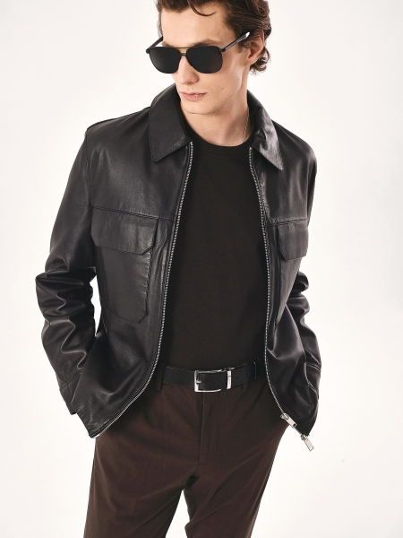 Men's black and brown reversible belt THEODORIC