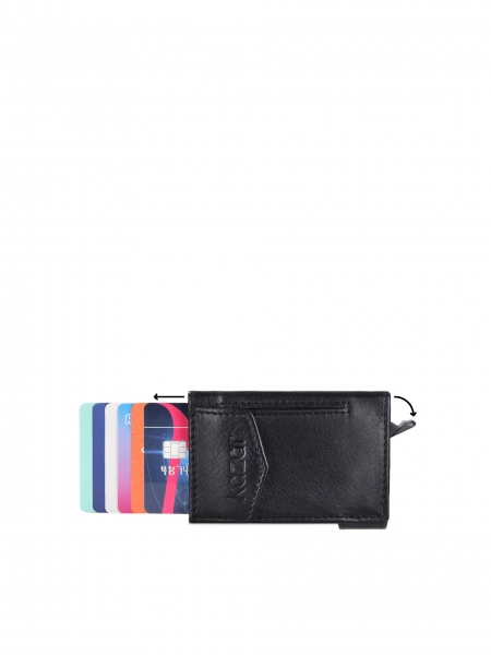 Men's black automatic wallet NOAH