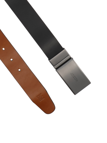 Dwustronny pasek z matową pełną klamrą REMIGIOS