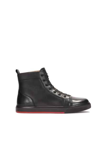Sznurowane wysokie sneakersy ze skóry LENNART