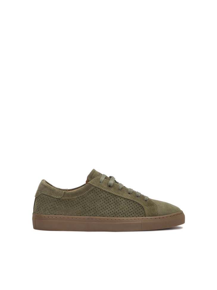 Khaki sneakersy z z dziurkowaną cholewką CASPEROS