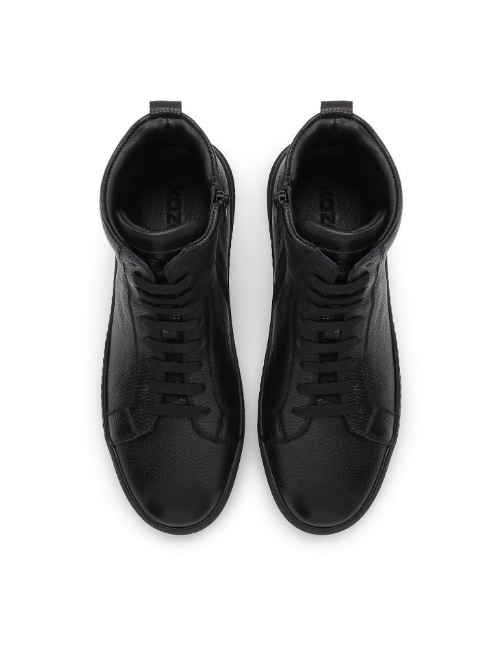 Czarne sneakersy ze skóry OLAFOS